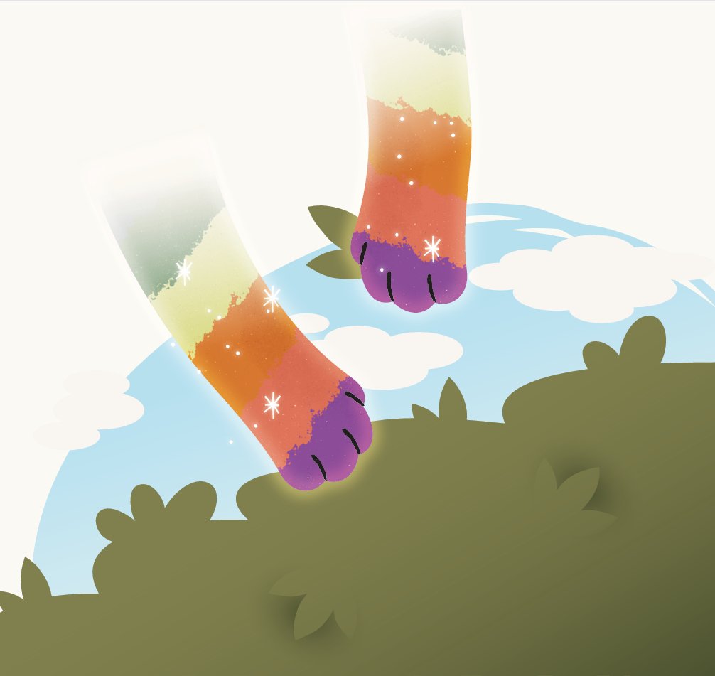 Rainbow paws from the sky